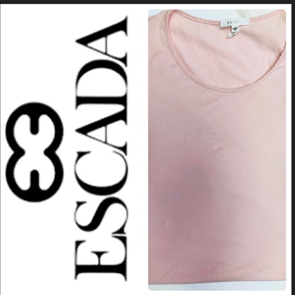 Escada light pink cotton T-shirt crew neck top